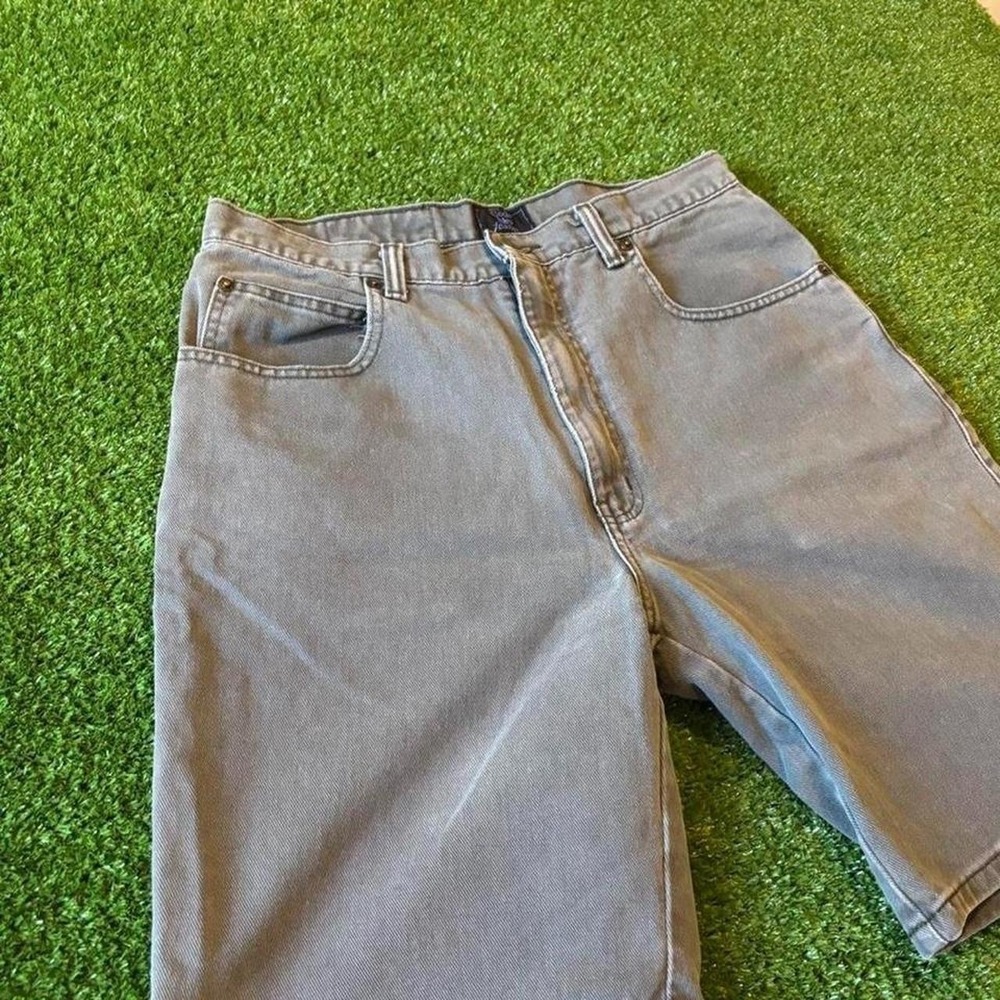 Vintage 90s long baggy Code Bleu grey denim jorts y2k 2000s style